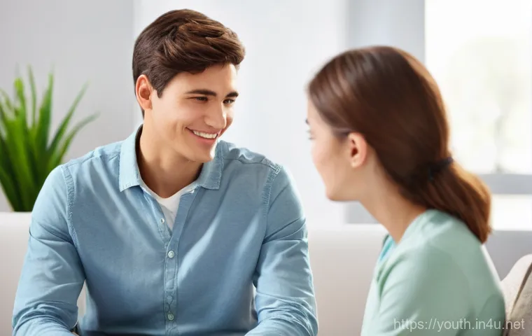 청소년상담사 실무에서 자주 사용하는 기술 - **Image Prompt 1: Empathetic Connection in a Youth Counseling Session**
    A kind and professional ...