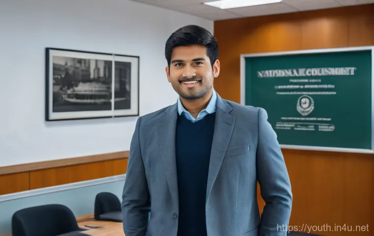 청소년상담사 직업 안정성 평가 - A female youth counselor in her early 30s, wearing professional yet approachable business casual att...