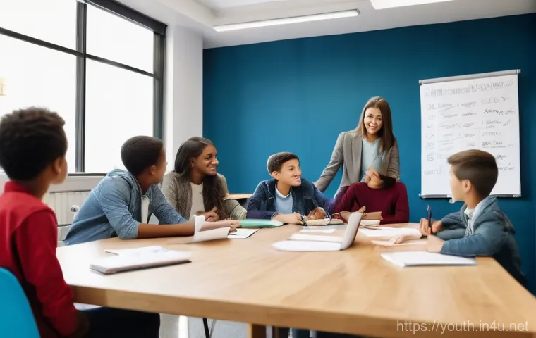 청소년상담사 자격증 소지자를 위한 취업 팁 - **Innovative Career Exploration with VR:**
    A dynamic and futuristic image featuring a diverse gr...